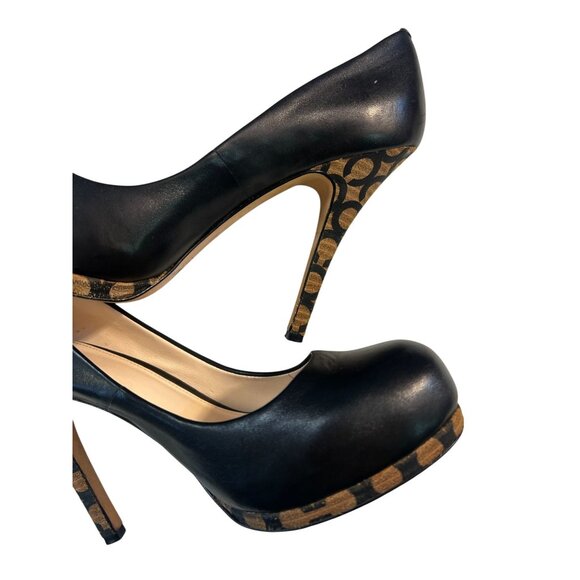 Coach Alexa Napa Black leather High Heels Shoes 8.5 B - Picture 3 of 5